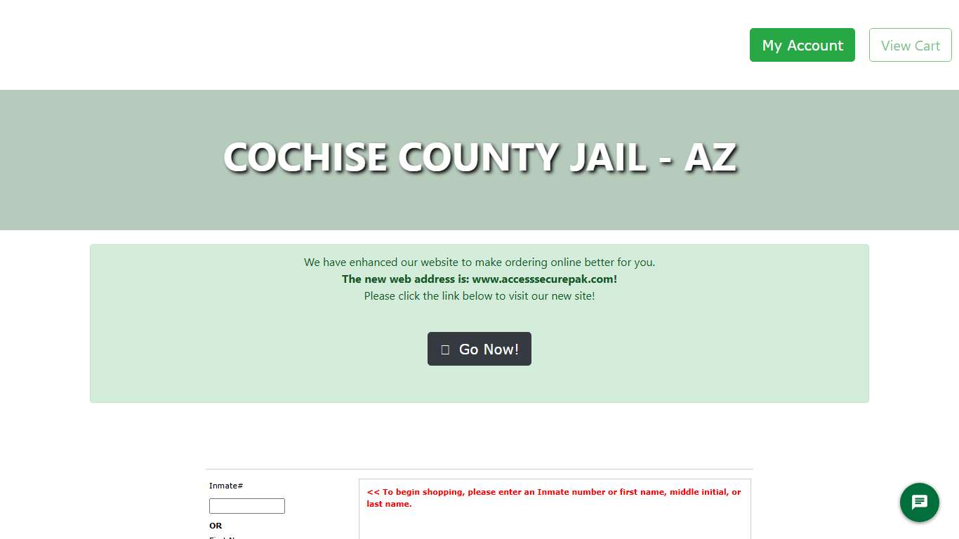 Access Securepak - Cochise County Jail - AZ - Welcome